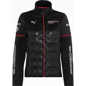 PORSCHE Women's Softshell Jacket Motorsport Replica dámská softshellová bunda (Pohodlná softshellová bunda pro ženy inspirovaná týmovým oblečením Porsche Motorsport se stojáčkem a horizontálním prošíváním.)