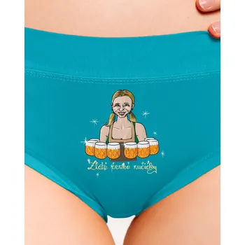 Souprava dámského spodního prádla Bastard České ručičky dámské kalhotky Turquoise