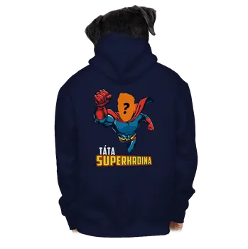 Pánská mikina Bastard Táta superhrdina pánská mikina na zip Navy