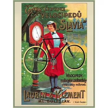 Plechová cedule Plechová retro cedule - Továrna velocipedů Provedení: Dibond: 30 x 20 cm