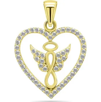 Náramek Brilio Silver Pozlacený přívěsek se zirkony PT20Y (Ag925/1000, 1,45 g)