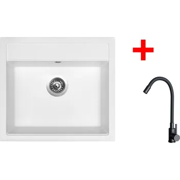 Granitový dřez Sinks SOLO 560 Milk + ELASTA černá matná