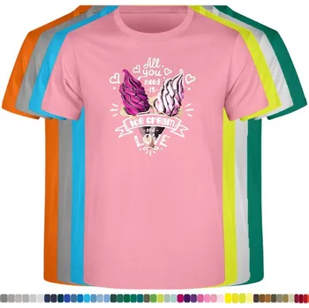 Pánské tričko panske-levne-bavlnene-tricko-digi-potisk-zmrzlina-laska Barva: Pink neo - pastelově růžová, velikost: S