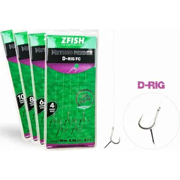 Rybářský háček Zfish návazec Method Feeder D-RIG 5ks 8