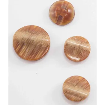 Knoflík Knoflík se spodním přišitím - béžový melír - průměr 1,6 cm