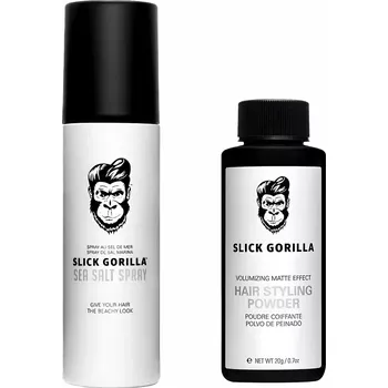 Stylingový přípravek Slick Gorilla Styling Sea Salt Spray 200 ml & Hair Powder 20 g - Sada pro styling účesu se slaným sprejem a matným pudrem na vlasy