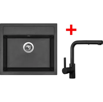 Granitový dřez Sinks SOLO 560 Metalblack + ENIGMA S Černá matná