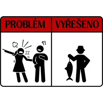 Plechová cedule Plechová retro cedule - Problém Vyřešeno Provedení: Dibond: 20 x 15 cm