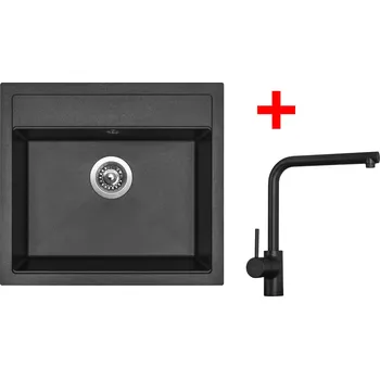 Granitový dřez Sinks SOLO 560 Metalblack + ELKA Černá matná