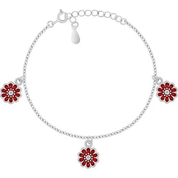 Náramek Brilio Silver Stříbrný náramek s kytičkami BRC148WR (Ag925/1000, 2,55 g)