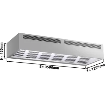 Digestoř G.Gastro Indukční digestoř - 3,5 m - s filtrem a LED svítidlem