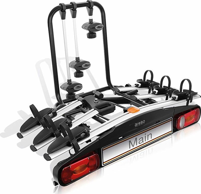 nosič na tažné zařízení na 3 kola / elektrokola AROSO Main 3 Silver sklopný