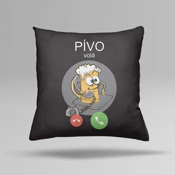 Polštář Bastard Pívo volá polštář - černá