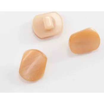 Knoflík Knoflík se spodním přišitím - béžový lesklý - rozměr 1,5 cm x 1,2 cm