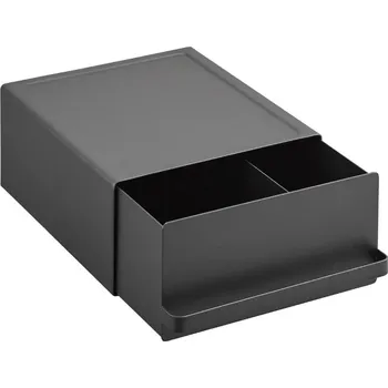 Příborník do zásuvky Černý kovový výsuvný organizér Yamazaki Tower 22,2 x 27,5 cm