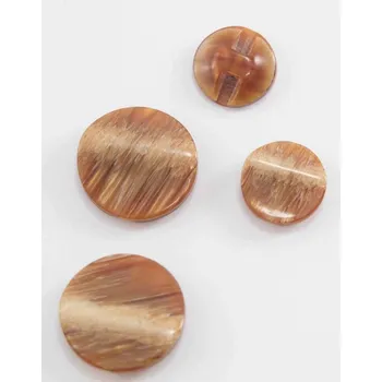 Knoflík Knoflík se spodním přišitím - béžový melír - průměr 2,3 cm