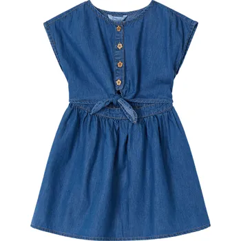 Kojenecké šaty MAYORAL dívčí šaty denim bez rukávu s knoflíky modrá vel. 134 cm