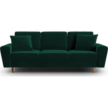 Pohovka Zelená sametová rozkládací/s úložným prostorem pohovka 235 cm Kyoto – Cosmopolitan Design ID_1764662