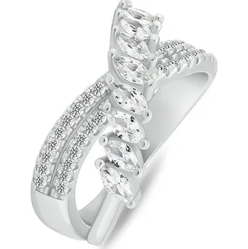 Prsten Brilio Silver Třpytivý stříbrný prsten pro ženy se zirkony RI131W 50 mm (Ag925/1000, 4,23 g)