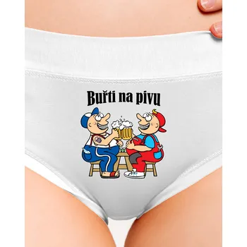Souprava dámského spodního prádla Bastard Buřti na pivu dámské kalhotky White