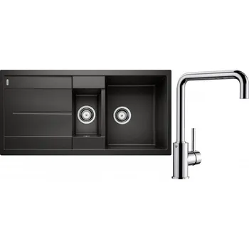 Granitový dřez Set RS Blanco Metra 6 S + Blanco Mili (černá + chrom)