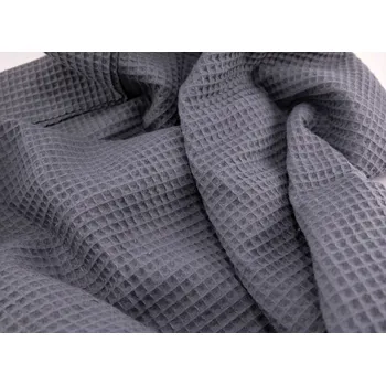 Vaflovina 100% bavlna - středně šedá - šířka 155 cm