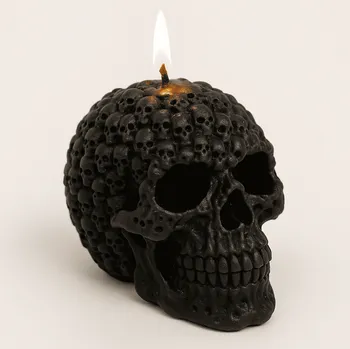 Svíčka Vonná svíčka Lebka z lebek | 185 g | Svíčkománie3D | Barva: Černá