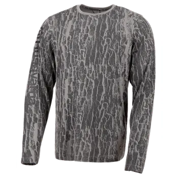 Pánské tričko Husqvarna Bark Camo šedé triko dl.rukáv