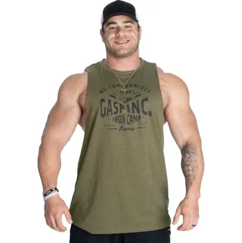 Pánské tílko Gasp ORIGINAL CUT OUT TANK ARMY GREEN MELANGE – tílko Gasp zelené Velikost: XXXL