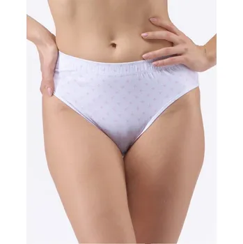 Dámské oblečení GINA dámské kalhotky klasické širší pasová guma, širší bok, šité, s potiskem 10288P - bílá jaspis - 46/48