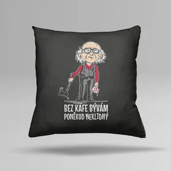 Polštář Bastard Neklidný bez kafe polštář - černá