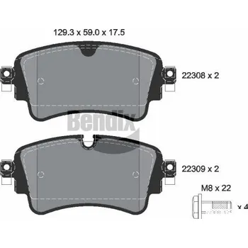 Brzdová destička Sada brzdových destiček, kotoučová brzda BENDIX Braking BPD1217