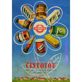 Plechová cedule Plechová retro cedule - Přivítejte jaro čistotou Provedení: Dibond: 20 x 15 cm