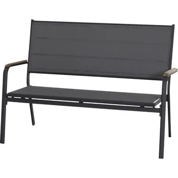 Zahradní lavice Siena Garden N40082 zahradní lavička hliník, teakové dřevo antracit (matný), šedá, přírodní