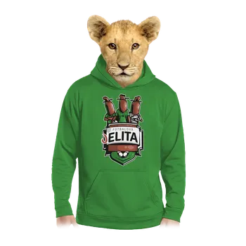 Chlapecká mikina Bastard Fotbalová jelita dětská mikina klokanka Kelly Green AWD