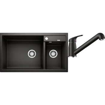 Granitový dřez Set RS Blanco Metra 9+ Blanco Daras-S (antracit + antracit)