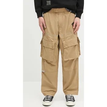 Kalhoty AAPE Main Woven pánské, béžová barva, AAPPTMB633XXN, L, 80X