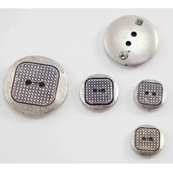 Knoflík Dírkový pokovený knoflík - matné stříbro - průměr 2,5 cm