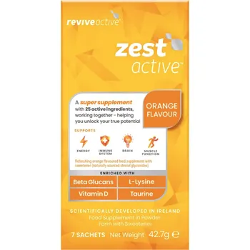 Revive Active Zest Active, podpora imunity a energie, pomeranč, 7 sáčků Doplněk stravy