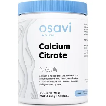 Osavi Calcium citrate, vápník ve formě citrátu, 240 g Doplněk stravy