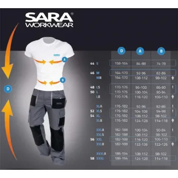 Dámské kalhoty SARA Pracovní kalhoty Sara Workwear, modré, velikost M