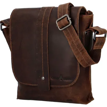 Kabelka Krásná prostorná kožená crossbody s klopou Greenwood Denny