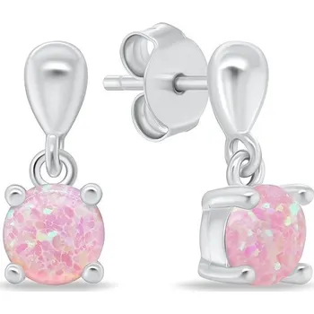 Náušnice Brilio Silver Stříbrné náušnice s růžovými opály EA1137WP (Ag925/1000, 1,38 g)