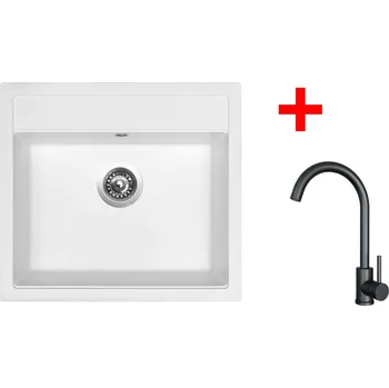 Granitový dřez Sinks SOLO 560 Milk + ARCO černá matná SOLO 560 Milk + ARCO černá matná