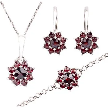 Souprava šperků granát souprava Set 212 (Set 212) povrchová úprava: zlacené