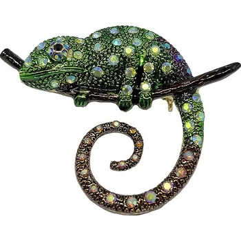 Náramek Coolkousky Brož chameleon zelený