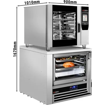 Lednice G.Gastro Commercial Combi Steamer - Touch, Self-Cleaning - 5× GN 1/1 - 260°C - Blast Chiller + 11-stage steam (HACCP) - Door LH / Handle RH