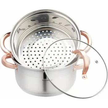 Hrnec Klausberg KLAUSBERG PARNÍ HRNEC 3 DÍLY 20 cm KB-7728 RŮŽOVÉ ZLATO