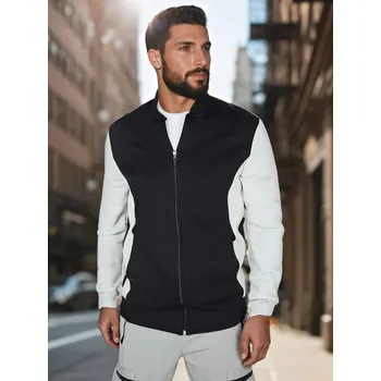 Pánská mikina Pánská černo-bílá mikina na zip DStreet černá 3277858