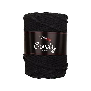Vlna-hep Cordy šňůry 5mm - 8229 hnědo-černá